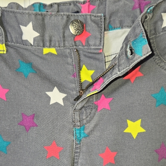 PLACE Gray Jeggings Colorful Stars JR. 12 ADJ WAIST  Y2K FUN UNIQUE COMFY BOLD - Picture 9 of 14